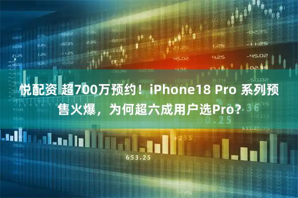悦配资 超700万预约！iPhone18 Pro 系列预售火爆，为何超六成用户选Pro？